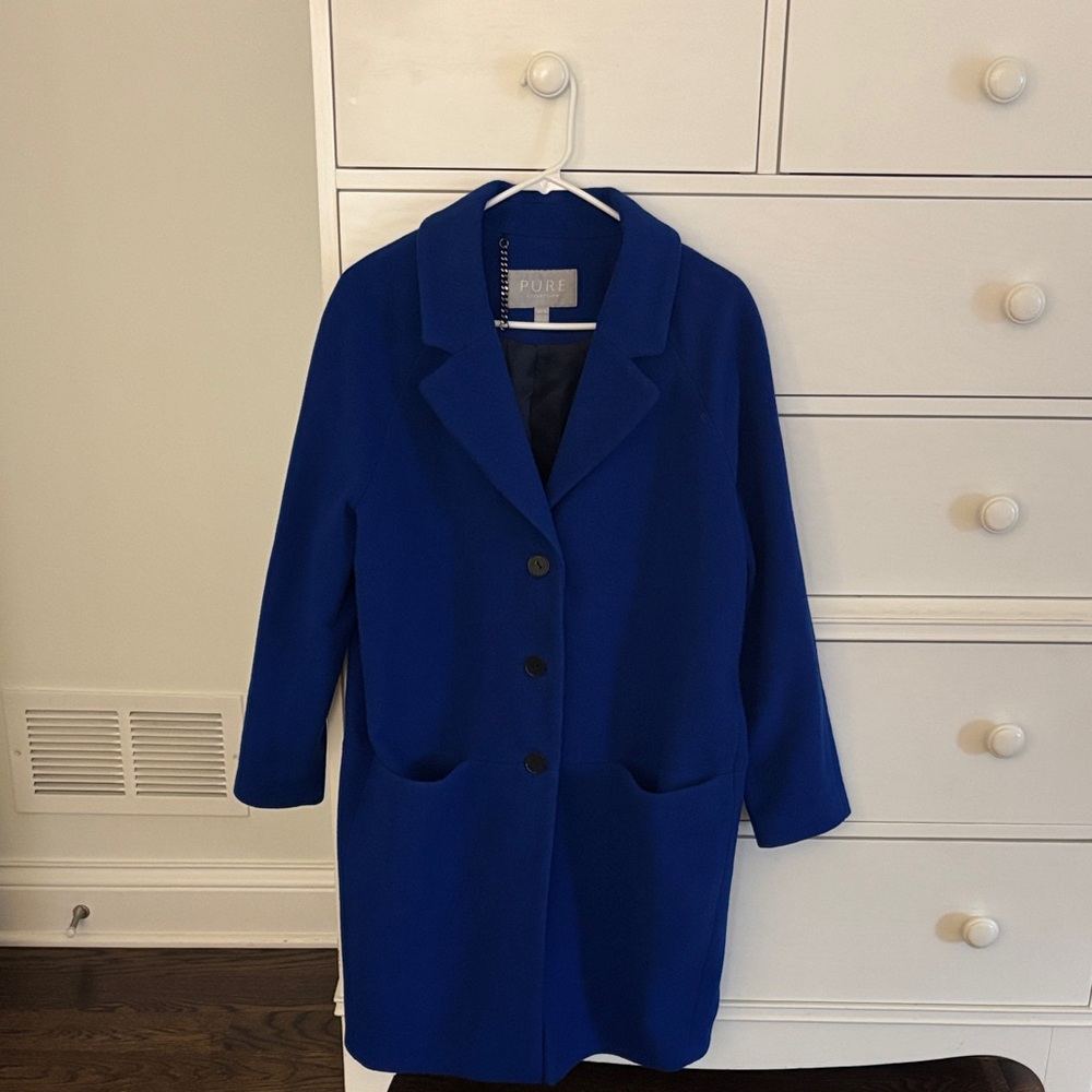 Pure Collection Royal Blue Women's Wool Coat